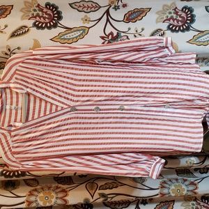 Zara TRF Red & White Striped Top size Large